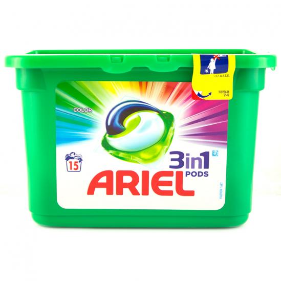 Капсули Ariel 3в1 PODS Цветно 15 капсули
