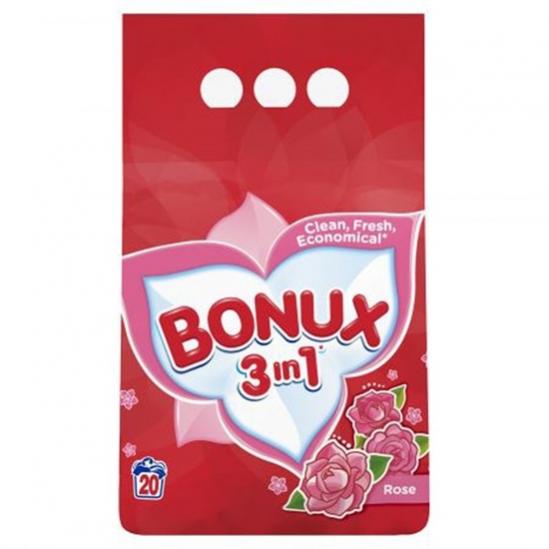 Bonux 3 в 1 Rose, прах за пране, 2 кг.