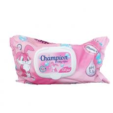 Влажни кърпички, Champion, с капак, 120 бр.
