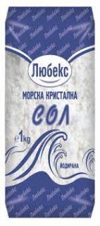 Морска кристална сол йодирана Любекс, 1 кг.