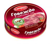 Говеждо в собствен сос Compass, 180 гр.