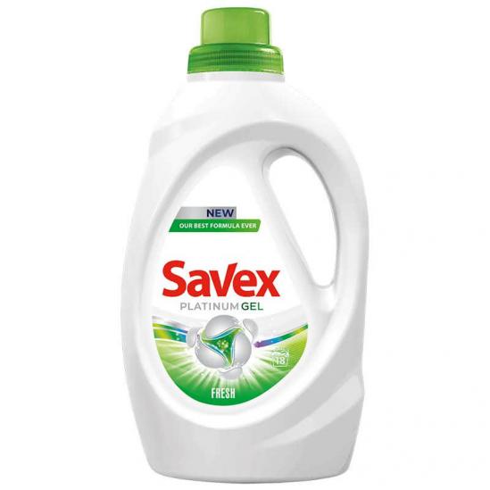 Savex platinum gel, fresh, за бели и цветни тъкани, 990мл.