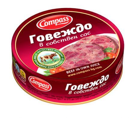 Говеждо в собствен сос Compass, 180 гр.