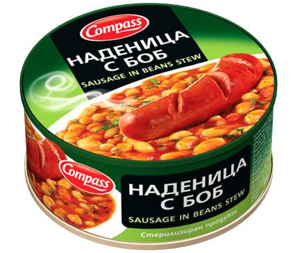 Наденица с боб Compass 300 гр.