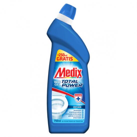 Medix WC gel, ocean, total power, препарат за почистване на тоалетни, 500мл.